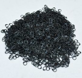 1 kg Loose Chainmail Rings - Blackened Mild Steel Round Rings with Rivets