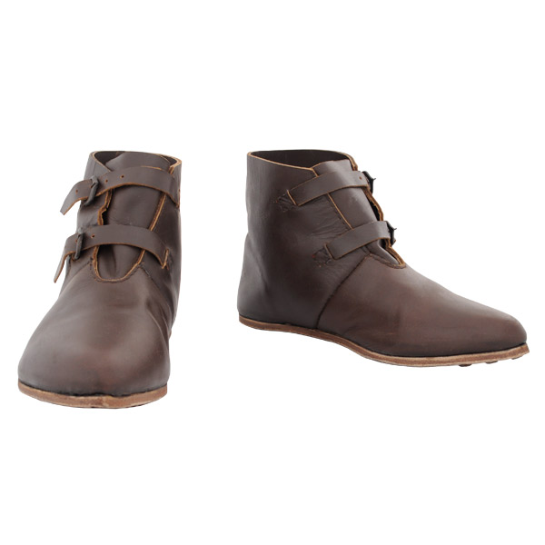 13th C Soldier's Shoes with 2 Buckles