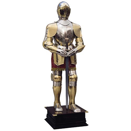16th Century Gold Plated Spanish Suit of Armor by Marto