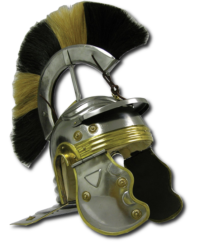 Roman Gallic Helmet - Black/White Crest
