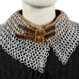 Aluminum Chainmail Standard - Bishop's Mantle - Dome Riveted Round Rings and Alternating Flat Rings