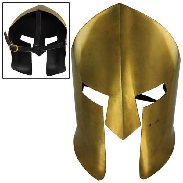 Ancient Greek Spartan Brass Battle Mask