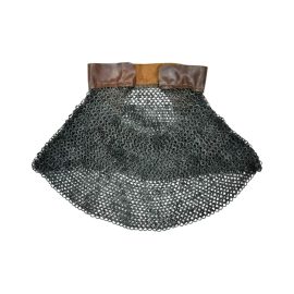 Aventail for Helm  Alternating Dome Riveted Flat Rings  Blackened Finish