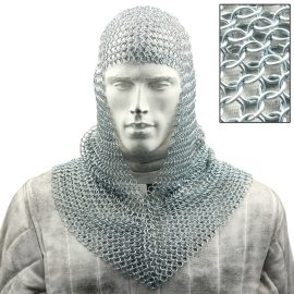 Battle Chainmail Coif V Faced