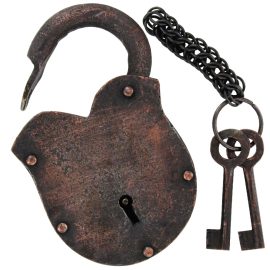 Black Death Iron Padlock with Keys