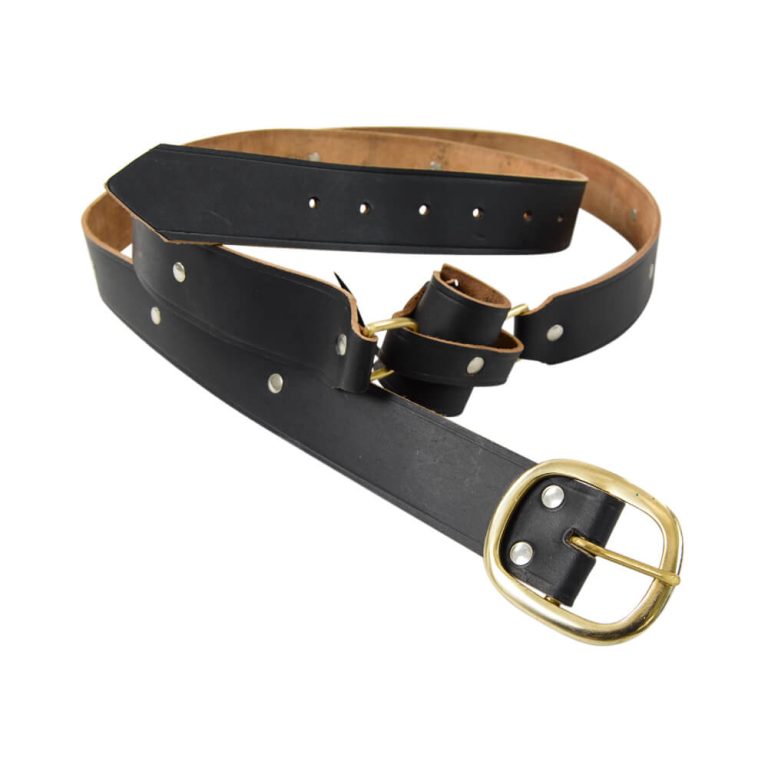 Black Leather Double Wrap Sword Belt
