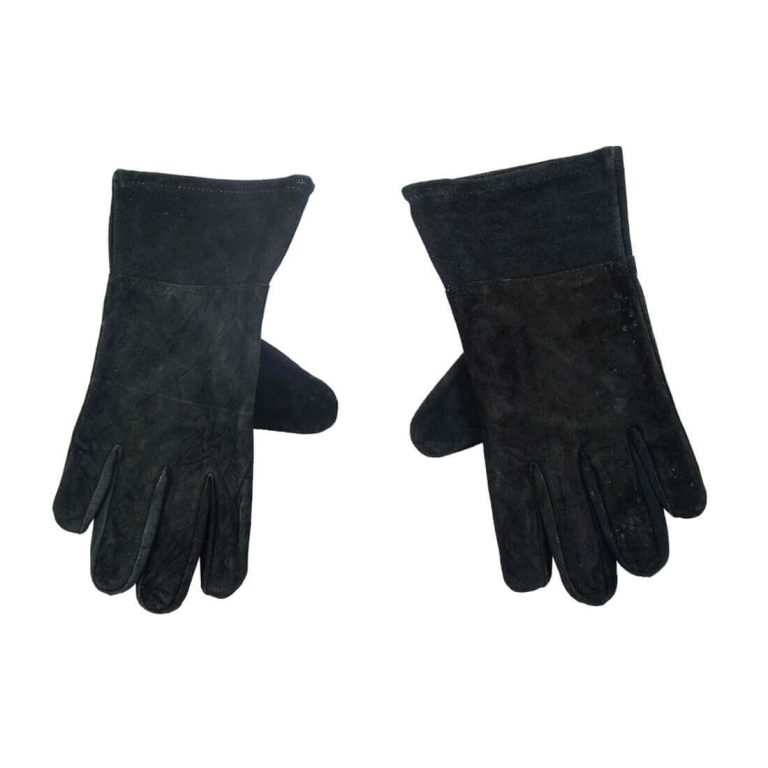 Black Suede Leather Gloves - Large