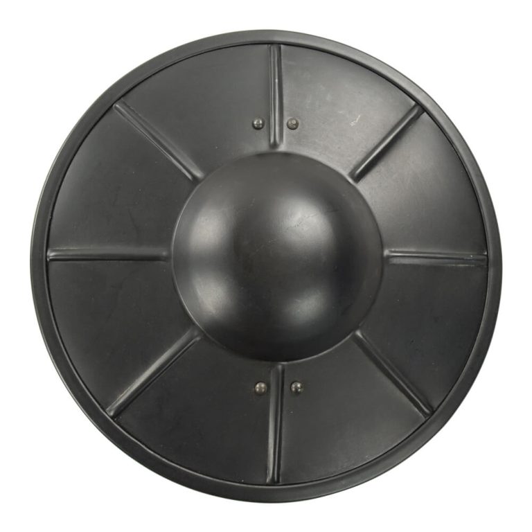 Blackened Steel Fluted Buckler - 16 Gauge