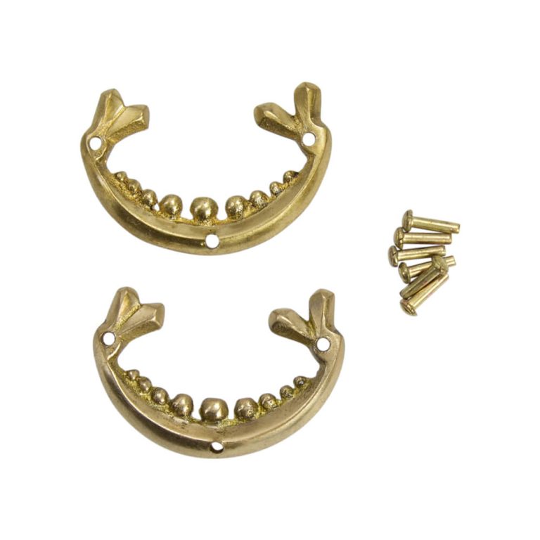 Brass Half Moon Leather Accents with Rivets - Large Stud / Concho - Set of 2