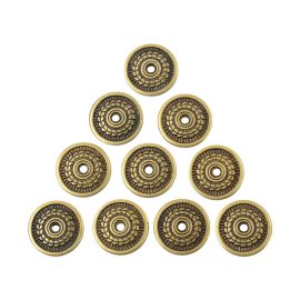 Brass Laurel-Leaf Medallions - Set of 10