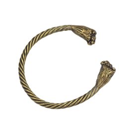 Brass Lion Head Bracelet - 9.5''