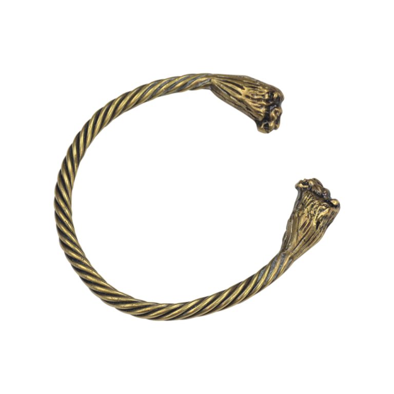 Brass Lion Head Bracelet - 9.5''