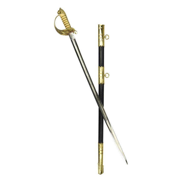 British Royal Navy Dress Saber with white faux rayskin grip
