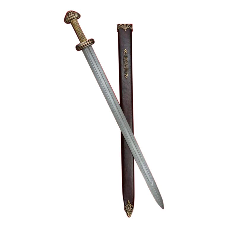 Bronze Hilt Danish Viking Sword with Damascus Blade