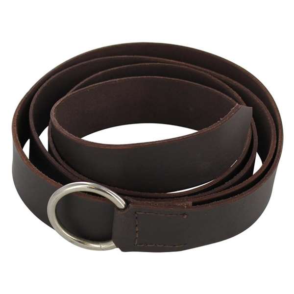 Brown Medieval Leather Belt with Steel Ring