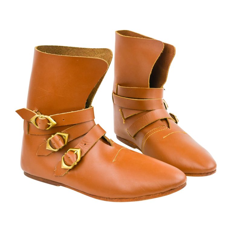 Buckled Medieval Boots - Brown