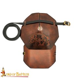 Celtic Boar Leather Pauldron