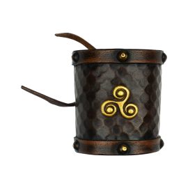 Celtic Leather Cuff with Triskele