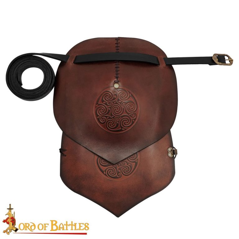 Celtic Leather Pauldron with Embossed Design
