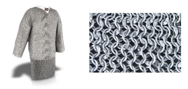 Chainmail Hauberk Knee Length - Aluminum Riveted