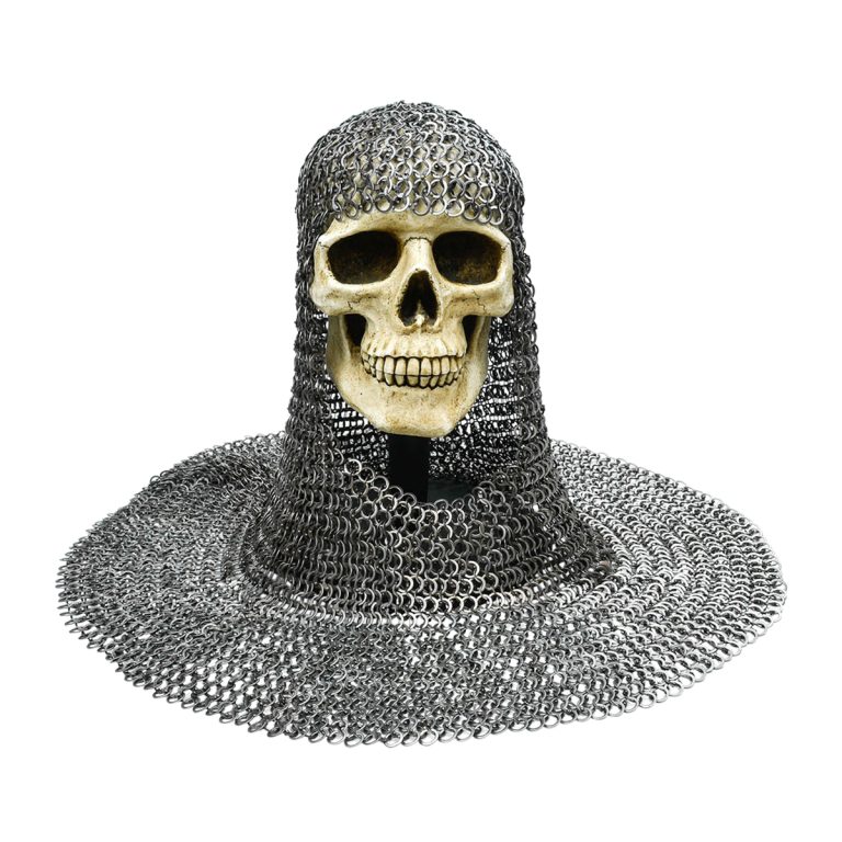 Chainmail Coif  Alternating Dome Riveted Flat Rings