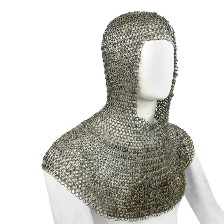 Chainmail Coif - Alternating Round Riveted - Mild Steel Flat and Round Ring