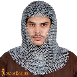 Chainmail Coif  Butted Round Rings  Zinc Coated