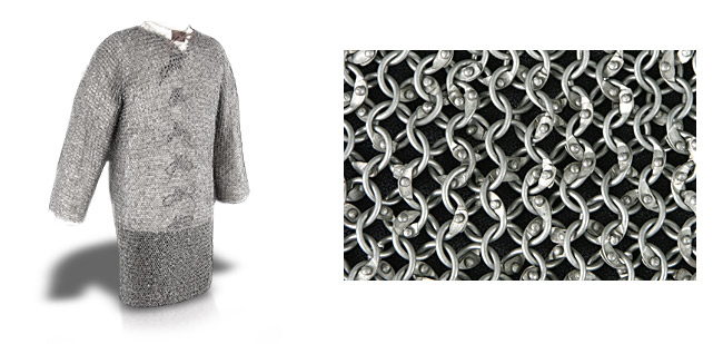 Chainmail Full Sleeve Hauberk - Dome-Riveted