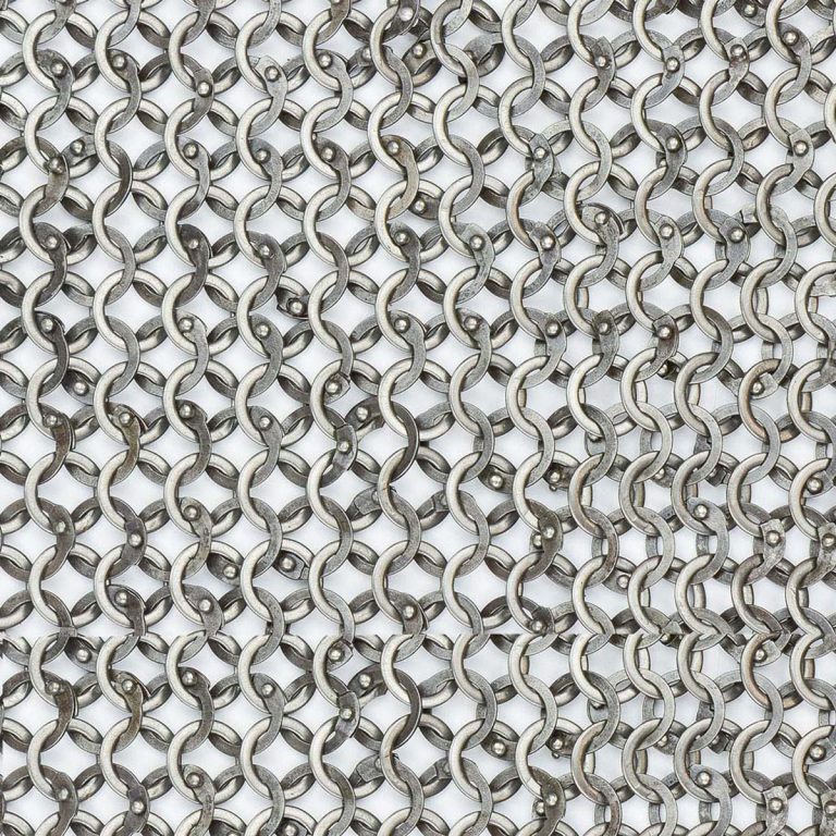 Chainmail Half-Sleeve Haubergeon  Dome Riveted Stainless Steel Flat Rings Alternating with Solid Flat Rings