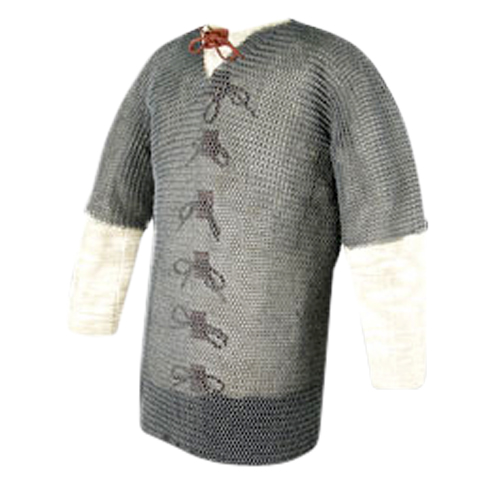 Chainmail Haubergeon - Flat Ring/Solid Ring Dome Riveted