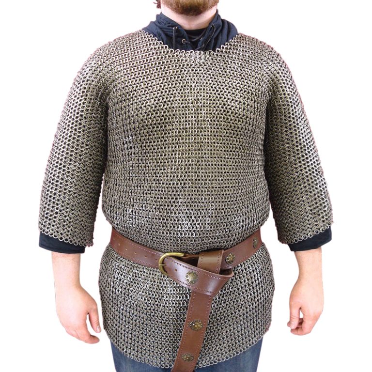 Chainmail Haubergeon Flat Riveted Solid Flat Rings Mild Steel