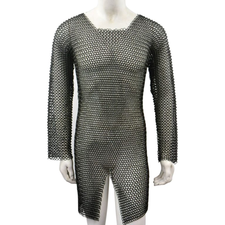 Chainmail Hauberk  Butted Round Rings with Blackened Finish