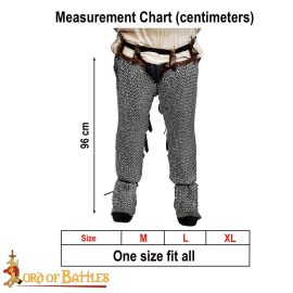 Chainmail Leggings - Dome Riveted Construction - Mild Steel Riveted Flat Rings Alternating with Solid Flat Rings