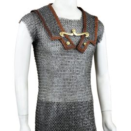 Chainmail Roman Lorica Hamata  Alternating Mild Steel Wedge Riveted Flat Rings and Solid Flat Rings
