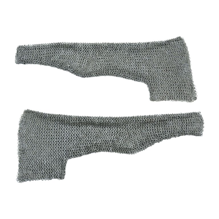 Chainmail Sleeve and Shoulder Panels  Alternating Dome Riveted Mild Steel Flat Rings