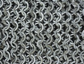 Chainmail Sleeve and Shoulder Panels  Alternating Mild Steel Wedge Riveted Flat Rings and Solid Flat Rings