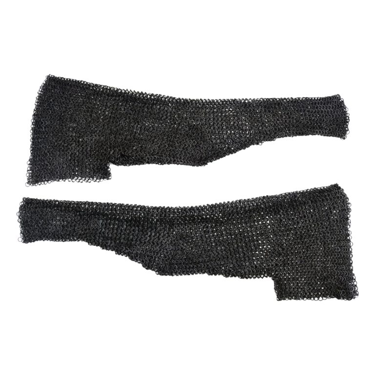 Chainmail Sleeve and Shoulder Panels  Darkened Mild Steel Flat and Round Rings