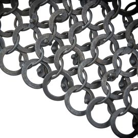 Chainmail Standard  Bishops Mantle  Alternating Round Riveted Construction  Blackened Mild Steel Round and Flat Rings
