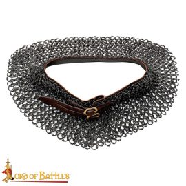 Chainmail Standard - Bishops Mantle - Dome Riveted Construction - Darkened Stainless Steel Flat Rings