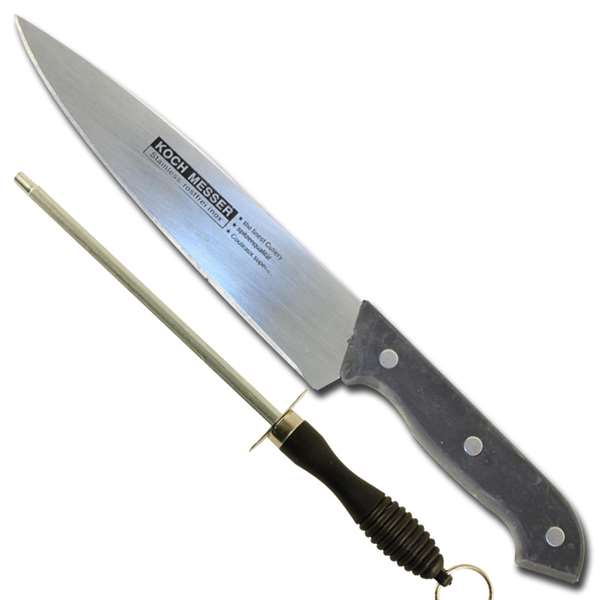 Chef High Carbon Stainless Steel Kitchen Knife & Sharpener Set