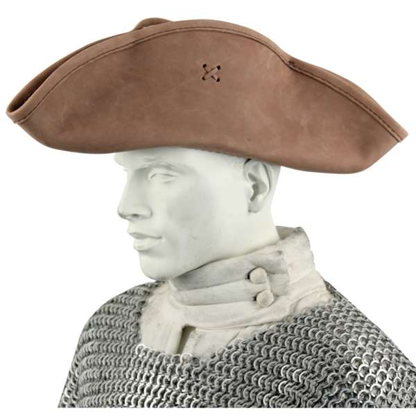 Colonial Leather Pirate Tricorn