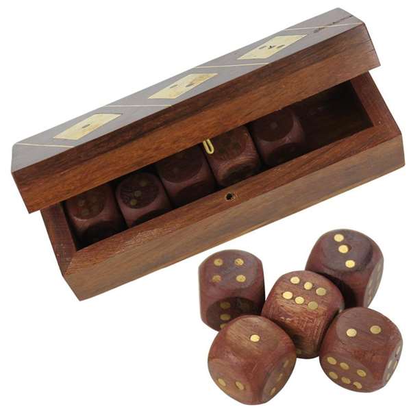 Elegant Luck Wooden Dice Set