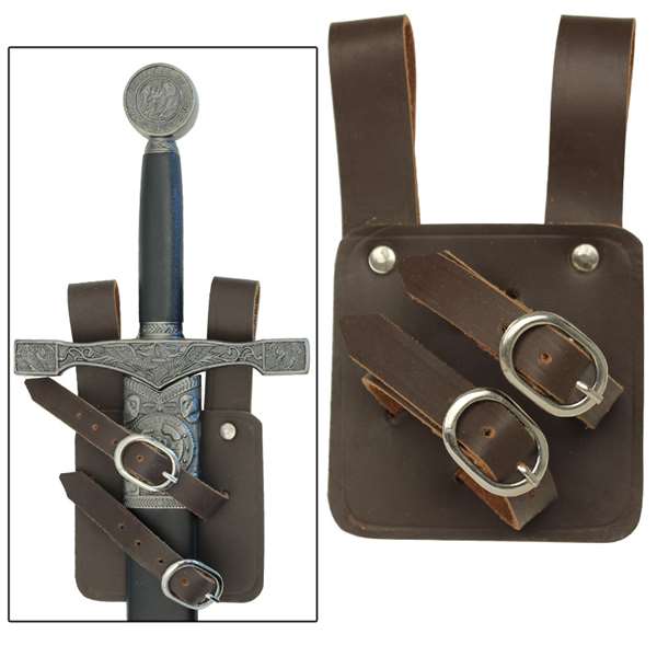 First Crusade Leather Sword Frog Brown