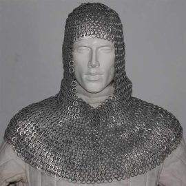 Flat Ring Riveted Chain Mail Coif