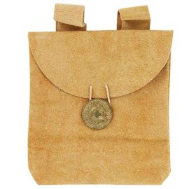 Golden Suede Leather Pouch