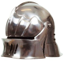 Gothic Sallet Helmet - Steel Finish - Size M