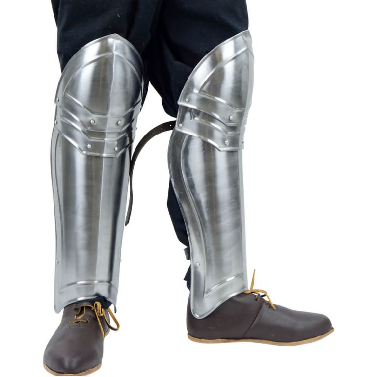 Greaves with Fixed Poleyns - 18 Gauge Steel