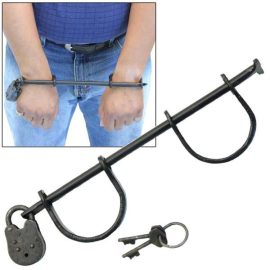 Hand Forged Iron Bar Shackles with Padlock