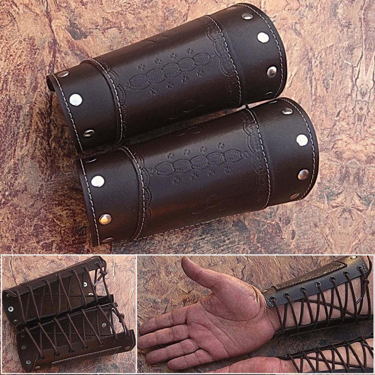 Hand Made Real Leather Armor Pointed Cuff
