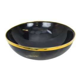 Horn Bowl with Brass Trim